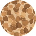 thumbnail image 1 of Ahgly Company Tapis Rond Lavable en Machine Intérieur Transitionnel Orange, 4 Pieds Rond, 1 of 7