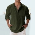 thumbnail image 2 of 2025 Men Shirts Mens Spring Loose Stand Men Shirts Collar Solid Color Pocket Mesh Shirt Long Sleeve Pullover Shirt Mens Button Down Pajama Shirt Pajama Short Long Sleeve, 2 of 5