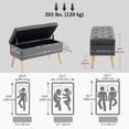 thumbnail image 3 of HOMCOM Banc Ottoman Rembourré avec Rangement avec Pattes en Bois, Gris Anthracite, 3 of 10