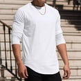 thumbnail image 3 of RXIRUCGD Haut Décontracté pour Hommes, Col Rond en Tricot, Faux Haut de Sport Décontracté, Manches Longues, Col Rond, Blanc, Taille : m, 3 of 8