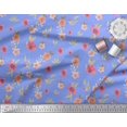 thumbnail image 2 of Soimoi Blue Rayon Fabric Leaves & Primrose Floral Print Fabric By Yard 42 Inch Wide, 2 of 3