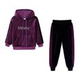 thumbnail image 2 of IROINID Liquidation Pantalon Bébé Garçon Fille à Manches Longues à Capuche Pantalon à Manches Longues Ensemble de Sport, Violet, 2 of 9