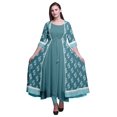 thumbnail image 1 of Bimba Robes Anarkali Imprimées pour Femmes Sans Manches Longues Kurtis Indiennes Kurta Ethnique, 1 of 6