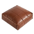 thumbnail image 2 of Housse de Pouf Ottomane Polyvalente en Similicuir 17,7 Pouces Carrée Non Rembourrée Coussin de Sol Rangement Repose-Pieds pour Usage Intérieur Extérieur Bricolage Remplissable Housse de Coussin de Siège en Cuir Sans Bourre Incluse, 2 of 7
