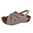 thumbnail image 2 of Mefallenssiah Women'S New Summer Plus-Size Solid Color Wedge Fish Mouth Platform Sandals, 2 of 9