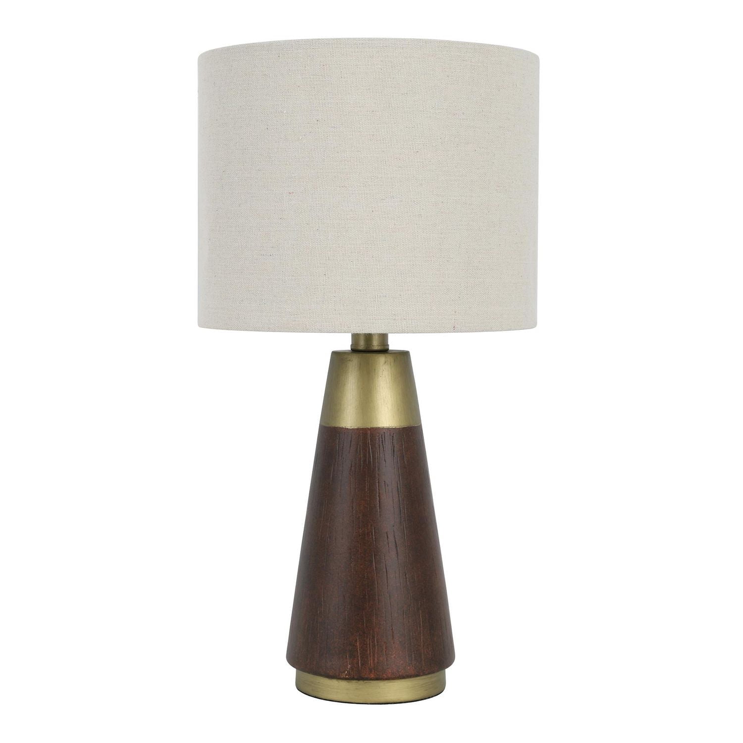 Home Trends Faux Woodgrain and Gold Tapered Table Lamp