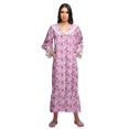 thumbnail image 3 of Moomaya Chemise de Nuit Maxi Boutonnée à Manches Longues Imprimée en Coton pour Femmes, 3 of 5