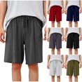 thumbnail image 1 of Yuyuzo Mens Shorts Casual Drawstring Elastic Waist Short Summer Loose Fitted Beach Shorts with Pockets, 1 of 7