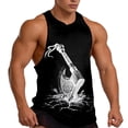 thumbnail image 1 of Graphic Print Muscle Tank Top for Daily Casual Wear Breathable Sleeveless Shirt Workout Gear, 1 of 4