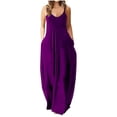 thumbnail image 1 of Robe Maxi d'Été pour Femmes Robe Longue Décontractée Bohème Sans Manches à Bretelles Smockée à Volants Longue Plage Soleil Robes, 1 of 4