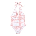 thumbnail image 1 of MIASHUI Big Kids Girls Swimsuit Hanging Neck Triangle Swimsuit Milk Leopard Pattern One Piece Red,13-14 Years, 1 of 9