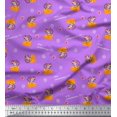 thumbnail image 1 of Soimoi Purple polyester Crepe Fabric Cheese Slice & Rats Kids Decor Fabric Printed Yard 42 Inch Wide, 1 of 3