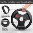 thumbnail image 2 of GIKPAL 50lbs Weight Plates 2 Inch Rubber Coated Olympic Weight Plate for Strength Training & Weightlifting in Home Gym, Solid Cast Iron Weight Plates for Barbell, 2 of 10