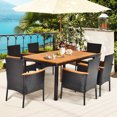 thumbnail image 4 of Patiojoy 7-Piece Outdoor Dining Set Patio Rattan Table and Chairs Set with Umbrella Hole, 4 of 10