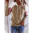 thumbnail image 2 of Ketyyh-chn99 Chandail à Col Rond pour Femmes Mode Tendance Ample Mignon Manches Longues Col Rond Tunique Ligne A Blouse Kaki,G, 2 of 4