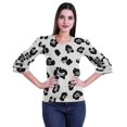 thumbnail image 1 of Moomaya Printed Ruffle Shirt Women Party Top Short T-Shirt Top Summer Clothing, 1 of 4