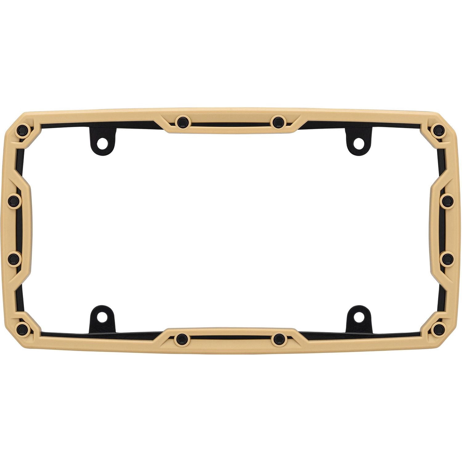 Cadre de plaque d’immatriculation Cruiser Accessories verrou de talon, havane mat/noir