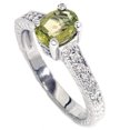 thumbnail image 1 of 3/4ct Oval Peridot Diamond Anniversary Engagement Ring, 1 of 2