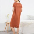 thumbnail image 4 of Besolor Chemises de Nuit Grande Taille pour Femmes Été Confortables à Manches Courtes Col Ras du Cou Vêtements de Nuit Chemises de Sommeil Robe de Nuit, 4 of 5
