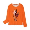 thumbnail image 4 of RXIRUCGD Chemises à Manches Longues pour Filles, Col Rond Mignon, Blouses Décontractées Élégantes (Orange, Taille : 4 Ans), 4 of 5