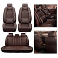 thumbnail image 2 of Maidao Car Seat Covers Full Set for Mercedes-Benz for C300 2008-Present 5 Seats Compatible Airbag Leather Waterproof Front Rear Cushion Protector Full Set with Pillow Coffee, 2 of 6