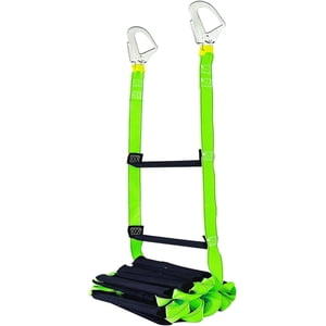 Échappement de feu avec 2 Crochets lourds, 16.7 Pieds Échelle d'incendie d'urgence pour 2-3 étages Homes, Échelles à corde réutilisables pour balconier Treehouse, vert