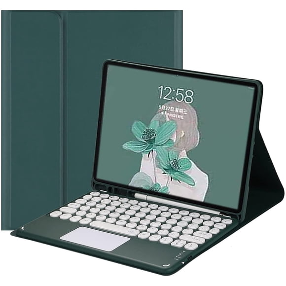 MYKOMI Keyboard Case for iPad Mini 6th Generation Touchpad Detachable Keyboard with Pencil Holder Round Key Color Slim Smart Cover for iPad Mini 2021 6th Gen