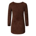 thumbnail image 3 of Innerwin Hauts en Tricot Manches Longues Pull Femme Vêtements de Détente Col Rond Tunique Ample Blouse Marron TP, 3 of 6