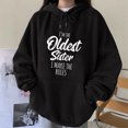 thumbnail image 2 of Pompotops Femmes Mode Casual Print Capuche Manches Longues Col Rond T-Shirt Top, 2 of 5