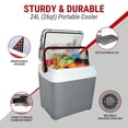 thumbnail image 4 of Koolatron 12V Electric Cooler, 24L (26 qt) Thermoelectric Car Fridge, Iceless Portable Refrigerator, Gray/Red, 4 of 9