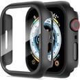 thumbnail image 1 of KOMI 2-Pack for Apple Watch 40mm Screen Protector Case,for iWatch Series 8/7/6/5/4/Series SE/SE 2 40mm Protection Cover All-Around Tempered Glass Screen Protector Case Ultra-Thin - Black+Black, 1 of 5