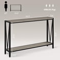 thumbnail image 2 of BeesClover Table d'Appoint Table d'Entrée Console à 2 Niveaux avec Rangement Table Étroite pour Sofa avec Design en V Console Industrielle de 43 Pouces pour Couloir Entrée Salon Vestibule Corridor Bureau, 2 of 7