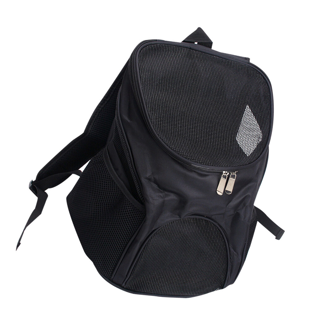 OULII Puppy Backpack Carrier Portable Pet Backpack Black Foot Pad 1Set