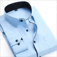 thumbnail image 1 of Fashion Men‘s Formal Long Sleeve Shirt Solid Color Button Up Business Work Dress Top, 1 of 6