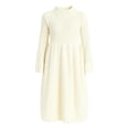 thumbnail image 1 of MIASHUI Robe Chandail en Tricot Élégante pour Filles à Manches Longues Douce Confortable Mi-Longue Tenue Décontractée de Fête au Design Classique Blanc, 5-6 Ans, 1 of 6