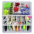 thumbnail image 1 of 101PCS Fishing Lures Tackle Mixed Hard Baits Soft Baits Popper Crankbait VIB Topwater Fishing Lures Hooks Fishing Accessories Kit Set with Storage Box, 1 of 5