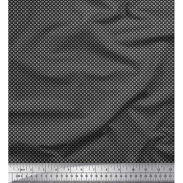 Soimoi Polyester Crepe Fabric Triangle & Art Geometric Print Fabric by The Yard 52 Inch Wide