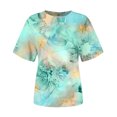 thumbnail image 4 of CEHVOM T-shirt Imprimé Mode Femme Manches Courtes Blouse Col Rond Hauts Décontractés Liquidation, 4 of 5