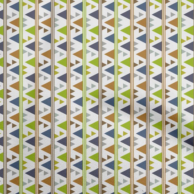 oneOone Georgette Viscose Green Fabric Geometric Sewing Material Print Fabric By The Yard 42 Inch Wide