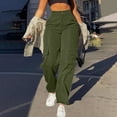 thumbnail image 2 of Timegard Pantalon Cargo pour Femmes Taille Haute Jambe Droite Actif Randonnée Pantalon d'Extérieur Automne Couleur Unie, 2 of 6