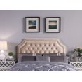thumbnail image 1 of Iconic Home Chava Headboard Velvet Upholstered Button Tufted Double Row Silver Nailhead Trim Modern Transitional Full/, Queen, Taupe, 1 of 4