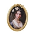 thumbnail image 2 of Elodie Retro Design Photo Frame Picture Display Holder Gold Resin Portable Oval Picture 7inch, 2 of 8