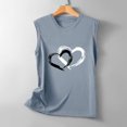 thumbnail image 4 of Timegard Camisoles pour Femmes Col Rond Imprimé Cœur Sans Manches Confortables Décontractées Amples Chemises Hauts Blouse, 4 of 5