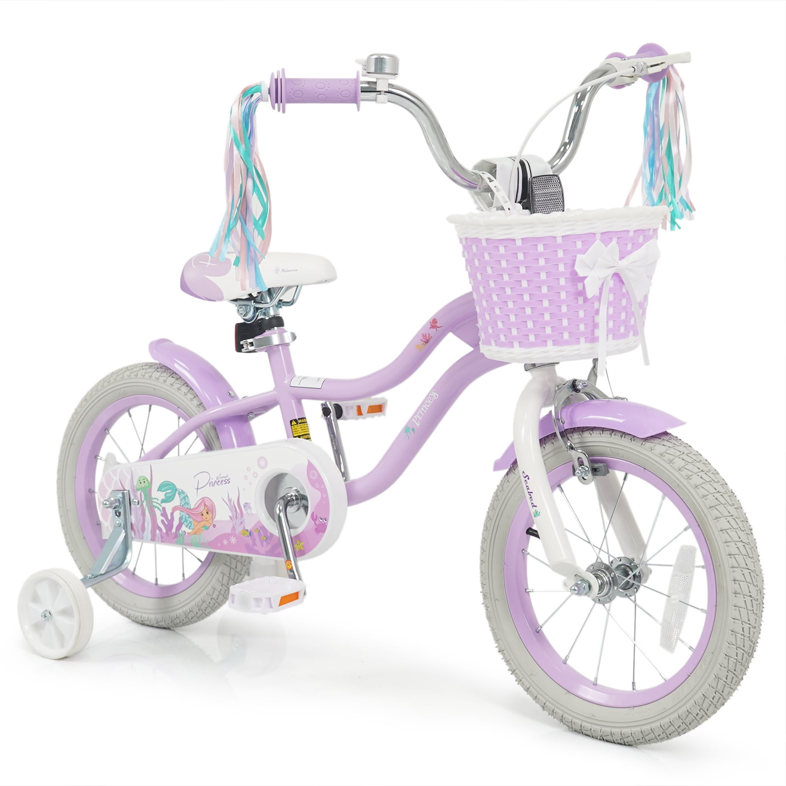 Gymax 14'' Kids Bike Toddler Bicycle w/ Training Wheels Hand & Coaster Brakes