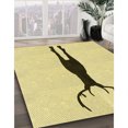 thumbnail image 3 of Ahgly Company Tapis Rond Lavable en Machine Intérieur Transitionnel Jaune Soleil, 4 Pieds Rond, 3 of 7