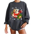 thumbnail image 2 of Hauts pour Femmes Hiver Noël Chien Impression Classique Pull Ample Sweat-Shirt, 2 of 6