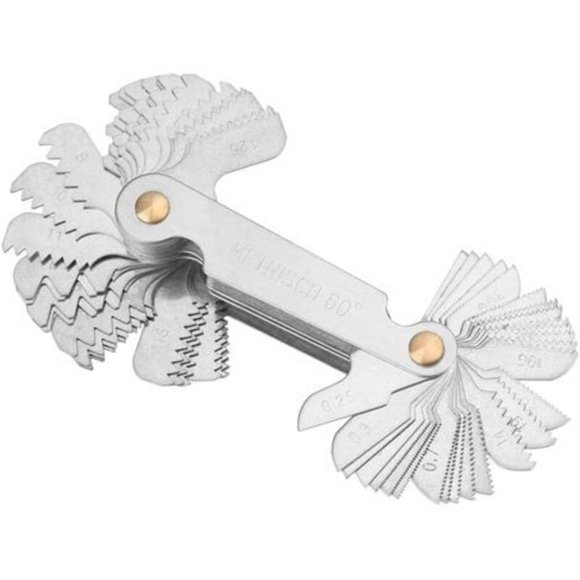 Thread Comb, Metric Thread Gauge 52 Blades Set Screw Thread Pitch Cutting Gauge Metric Inch System Gauge