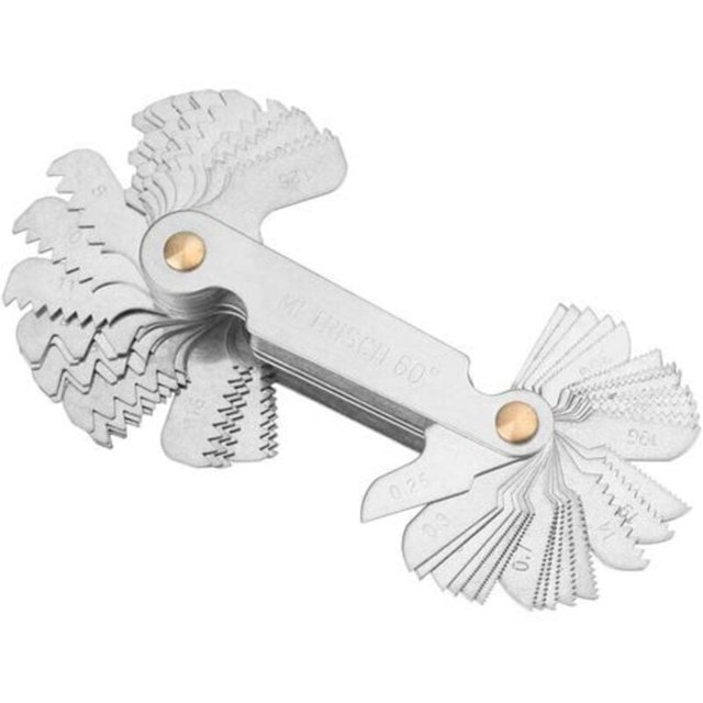 Thread Comb, Metric Thread Gauge 52 Blades Set Screw Thread Pitch Cutting Gauge Metric Inch System Gauge