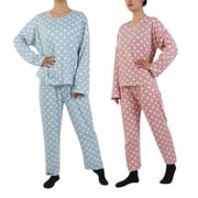 Sleepwear for Women Soft Pajama Sets Dot Print Long Sleeve Pyjamas Set Top Trousers Pajamas Women Sleepwear Sleep Wear Ladies Women‘s Nightshirt Cute Polka Womens Sleepwear Night Shirts (