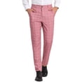 thumbnail image 1 of INSPIRE CHIC Men's Dress Plaid Printed Business Checked Pants 32 Pink White, 1 of 7